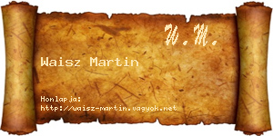 Waisz Martin névjegykártya